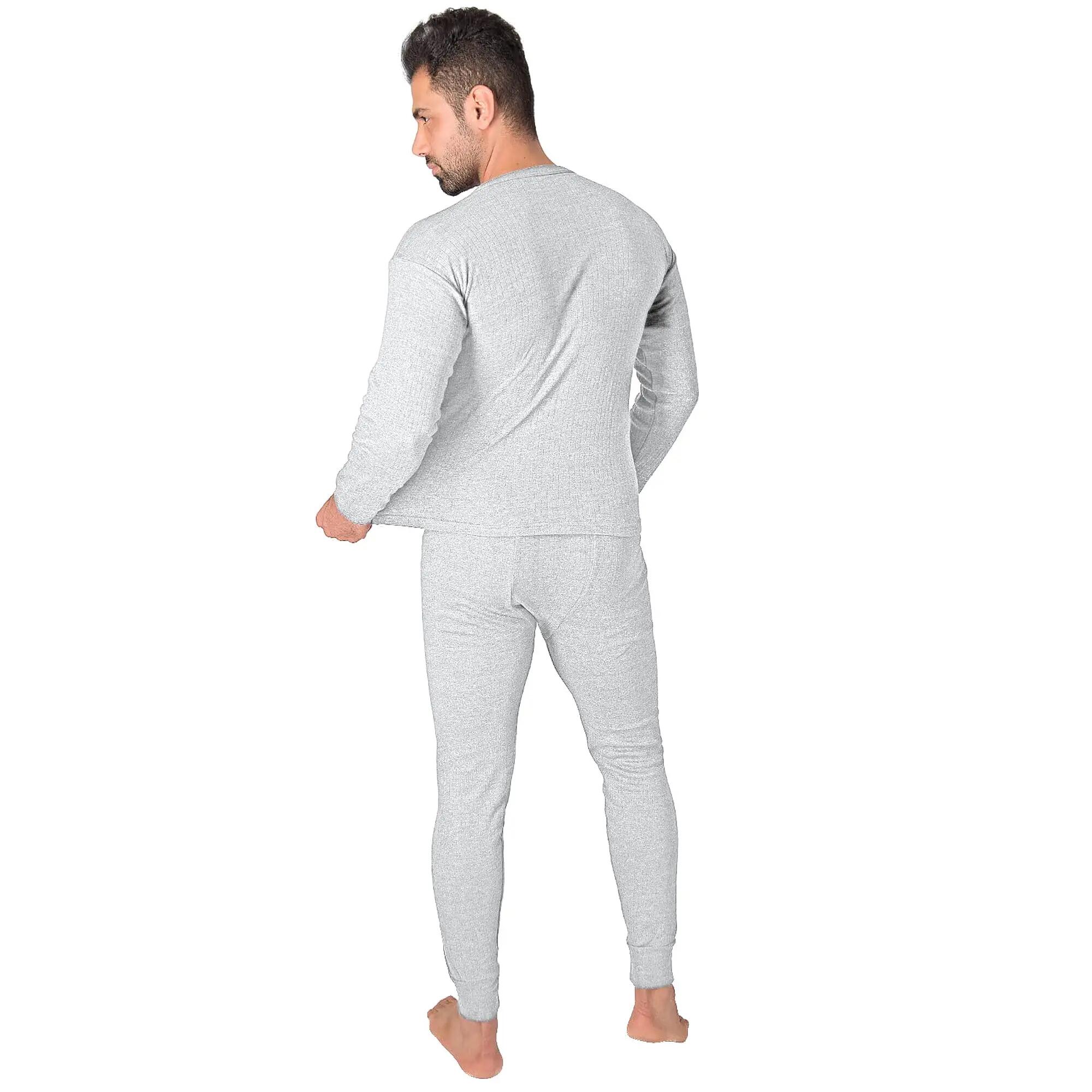 Herren Skiunterwäsche Set Unterhemd und lange Unterhose Innenfleece Rippstrick 2/5