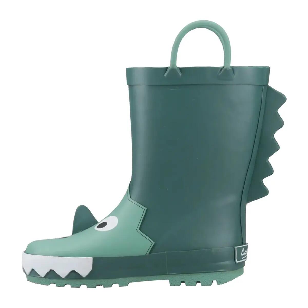 Dinosaurier Gummistiefel für Kinder Grün 3/6