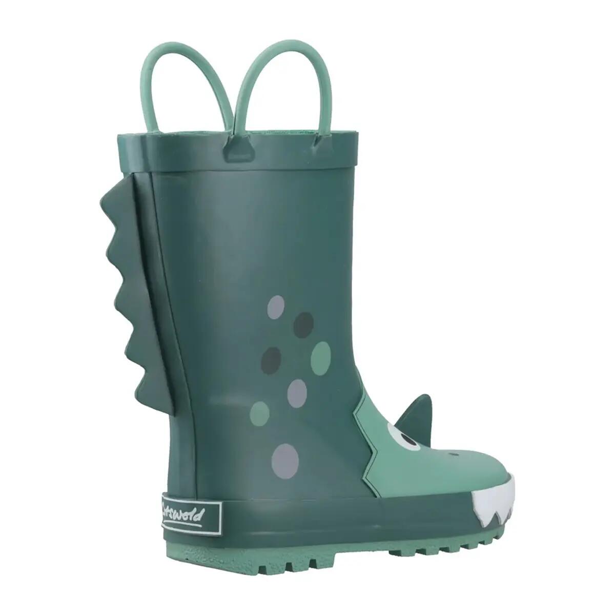 Dinosaurier Gummistiefel für Kinder Grün 2/6