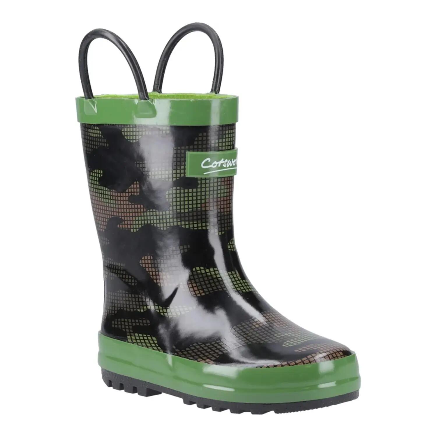 Puddle Stivali Di Gomma MimeticaBambini Cotswold Verde Nero 6/6