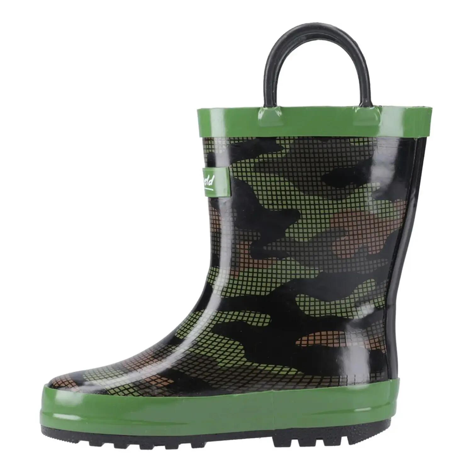 Puddle Stivali Di Gomma MimeticaBambini Cotswold Verde Nero 3/6