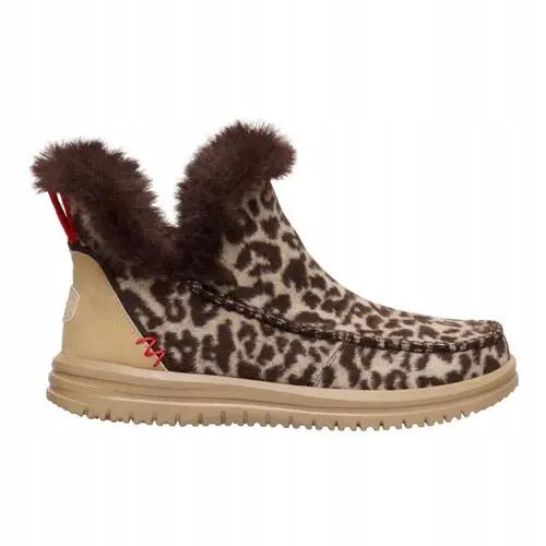 HEYDUDE Damskie Botki Camden Brushed Leopard Cozy 2/6