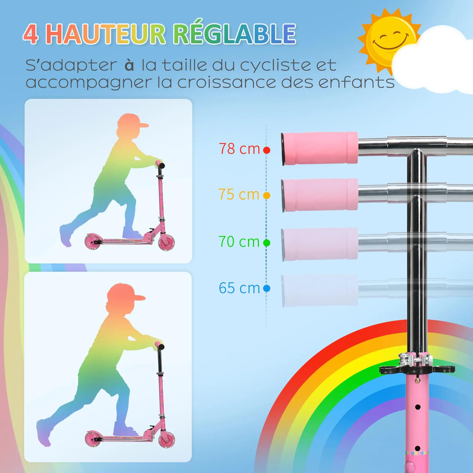Trottinette pliable roues repose-pied LED 5/5