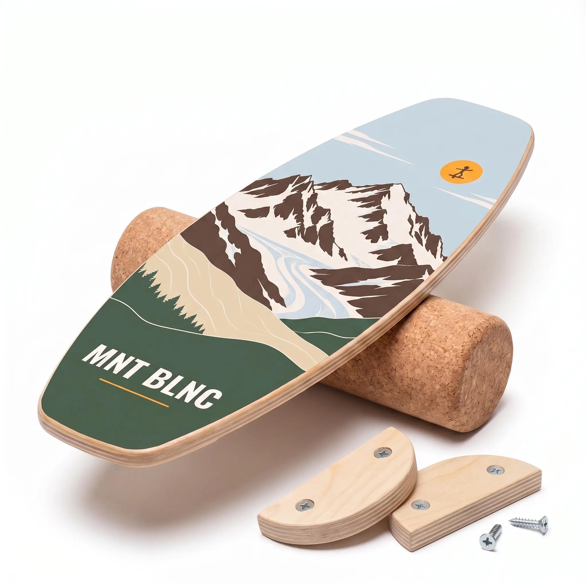 BLNC Houten Balance Board met Kurkroller – Alpine Collection Mont Blanc 1/1