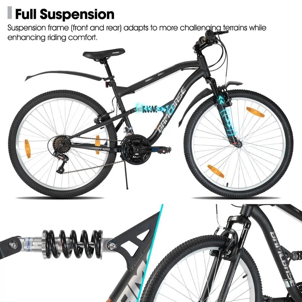 Mujer Hombre Jóvenes MTB 26 Pulgadas 18 Velocidades Doble Suspensión 3/6