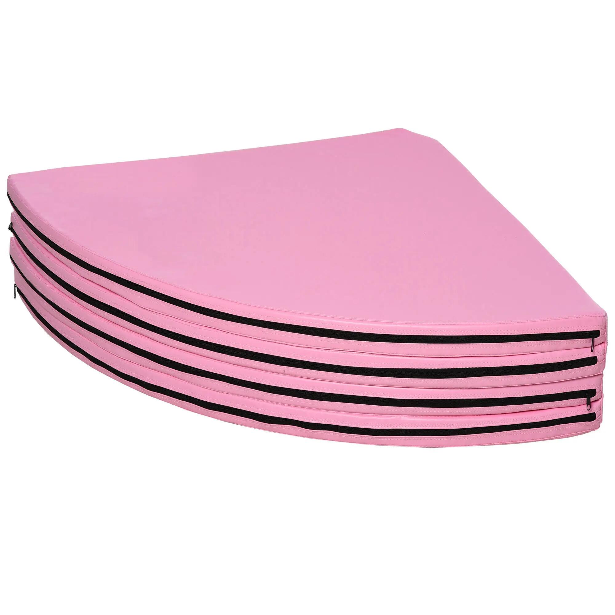 Tapis de pole dance pliable Ø 150 cm épaisseur 5 cm PVC rose 4/5