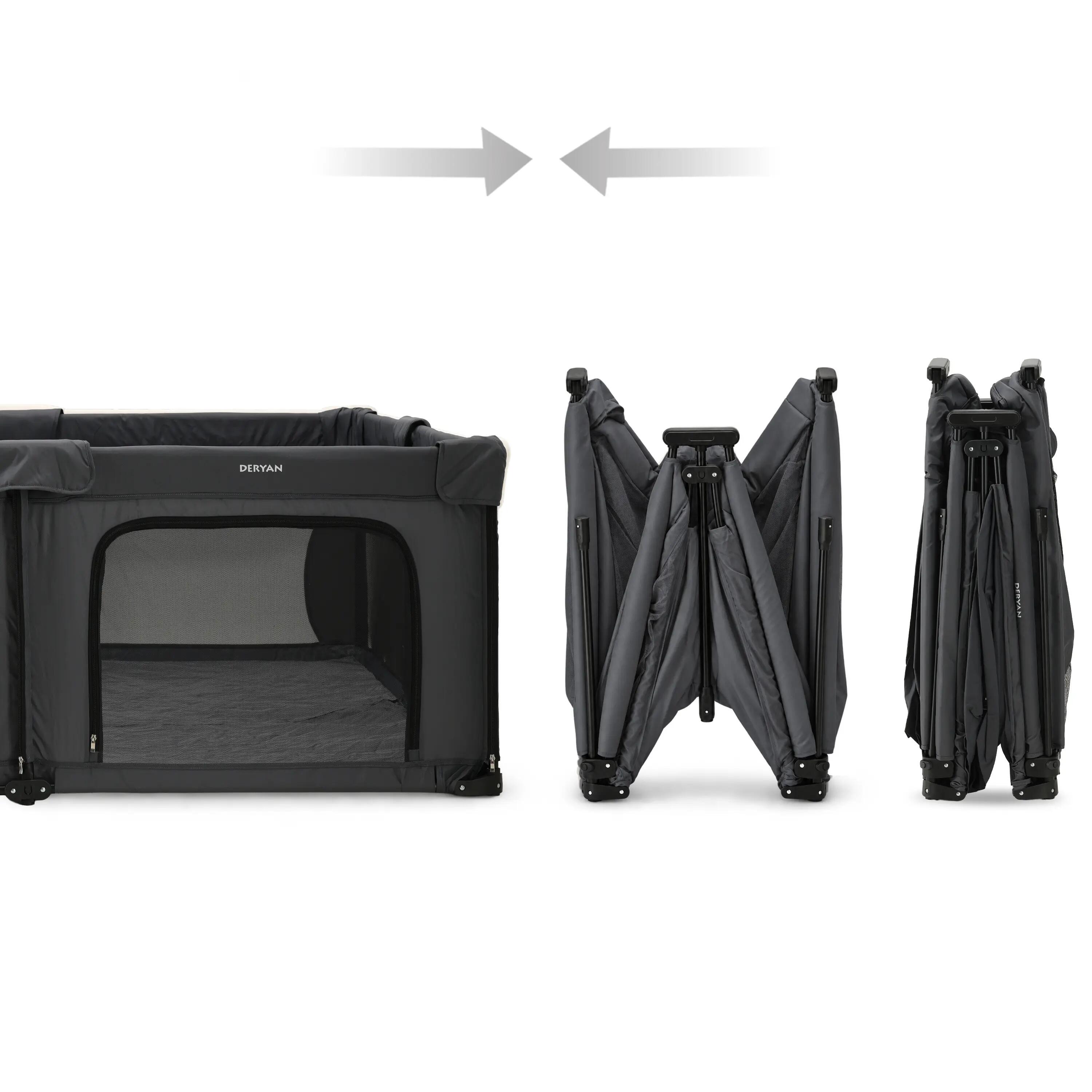 Opvouwbare Kinderbox XL - Campingbedje voor Baby - Grijs 5/8