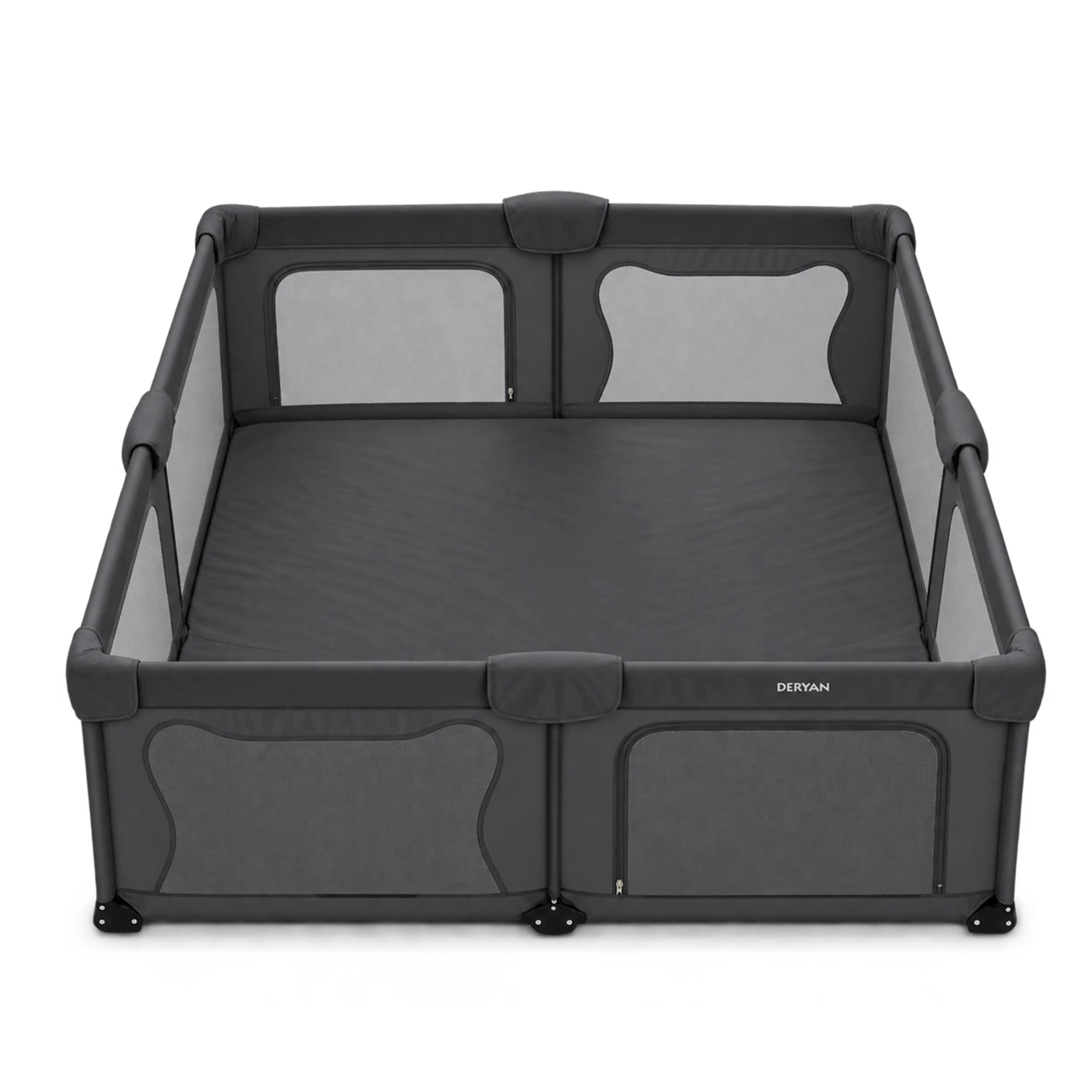 Opvouwbare Kinderbox XL - Campingbedje voor Baby - Grijs 3/8