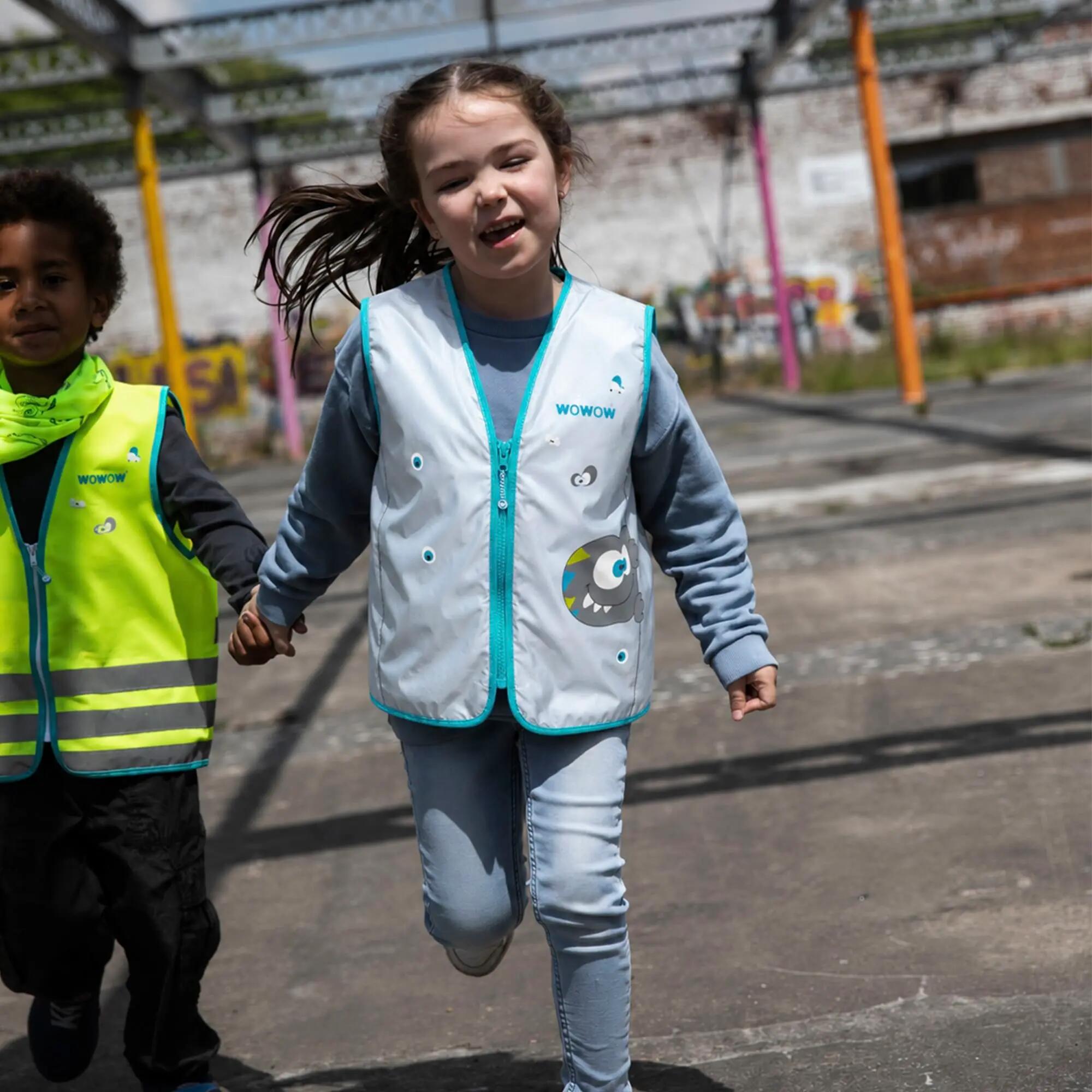 WOWOW - Crazy Monster Kinder Vollreflektierende Warnschutz Outdoorweste 3/5