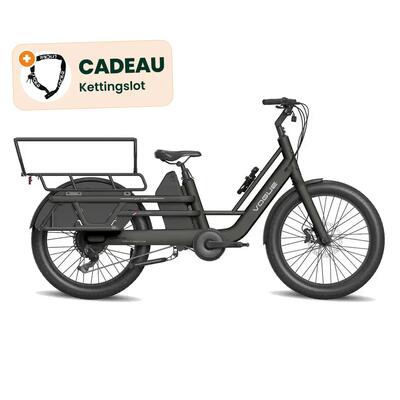 Wonder - elektrische longtail - 24 inch - 250w - 2 kinderen - zwart