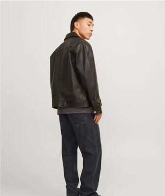Jeans - heren - loose fit, hoge taille - jjieddie - zwart