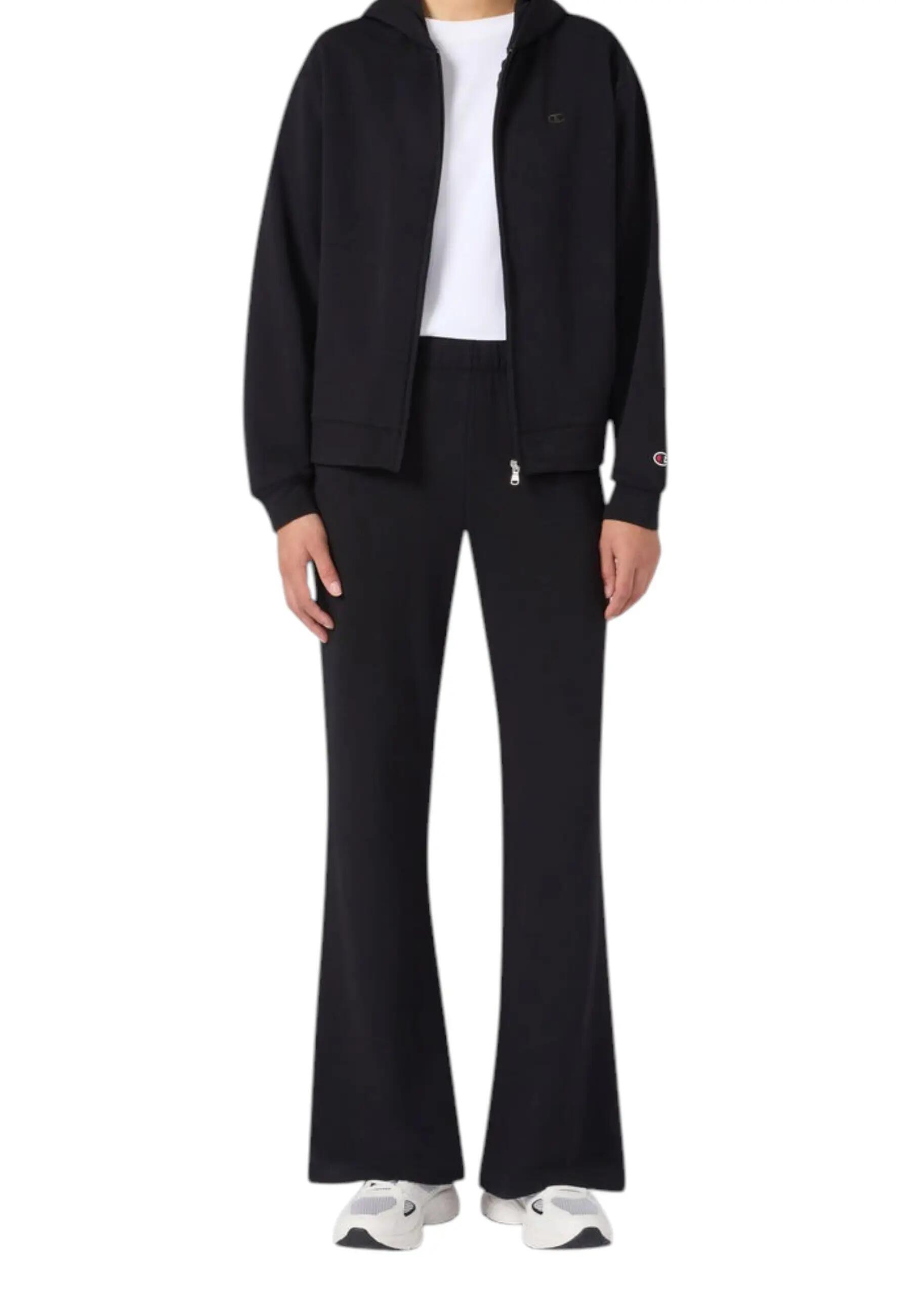 Champion - Dames Trainingspak Volledig Ritssluiting en Flared Broek, Zwart 2/5