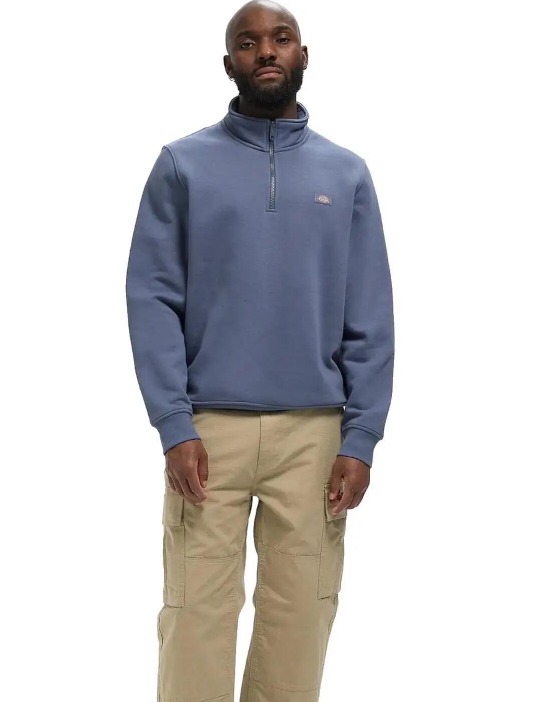Sudaderas jerseys polares para Hombre Dickies Oakport quarter zip Azul 3/5