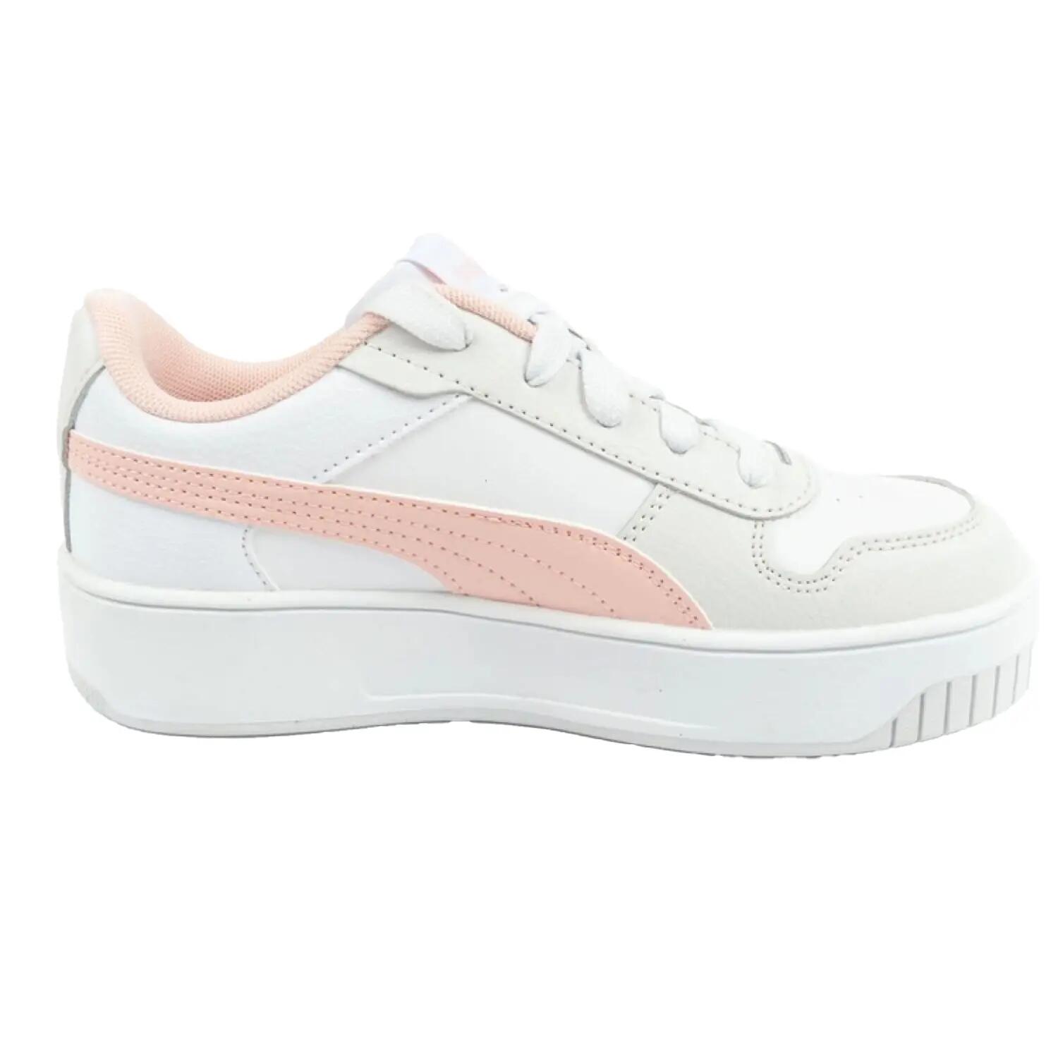 Zapatillas Deportivas de Cuero Carina para Niños/Niñas Blanco, Rosa 4/6