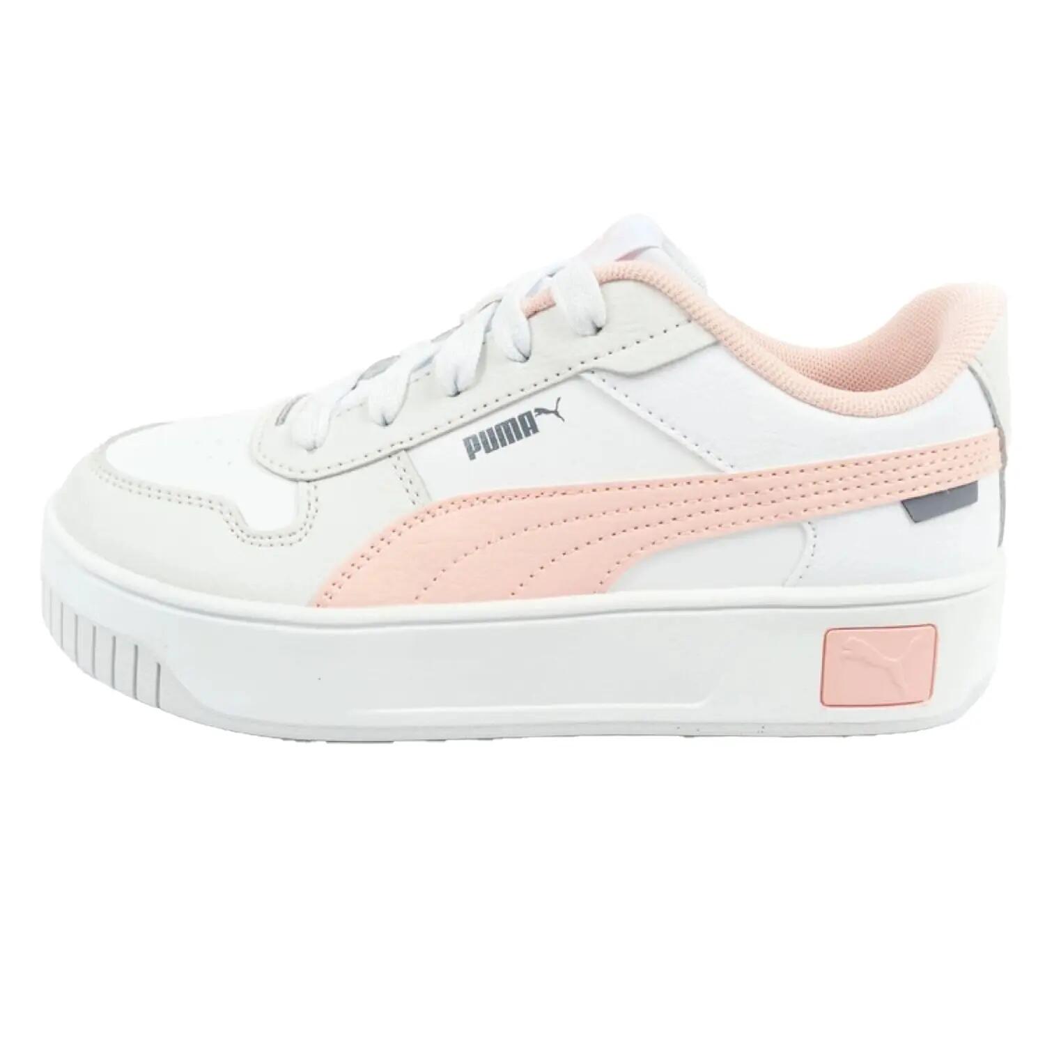 Zapatillas Deportivas de Cuero Carina para Niños/Niñas Blanco, Rosa 3/6