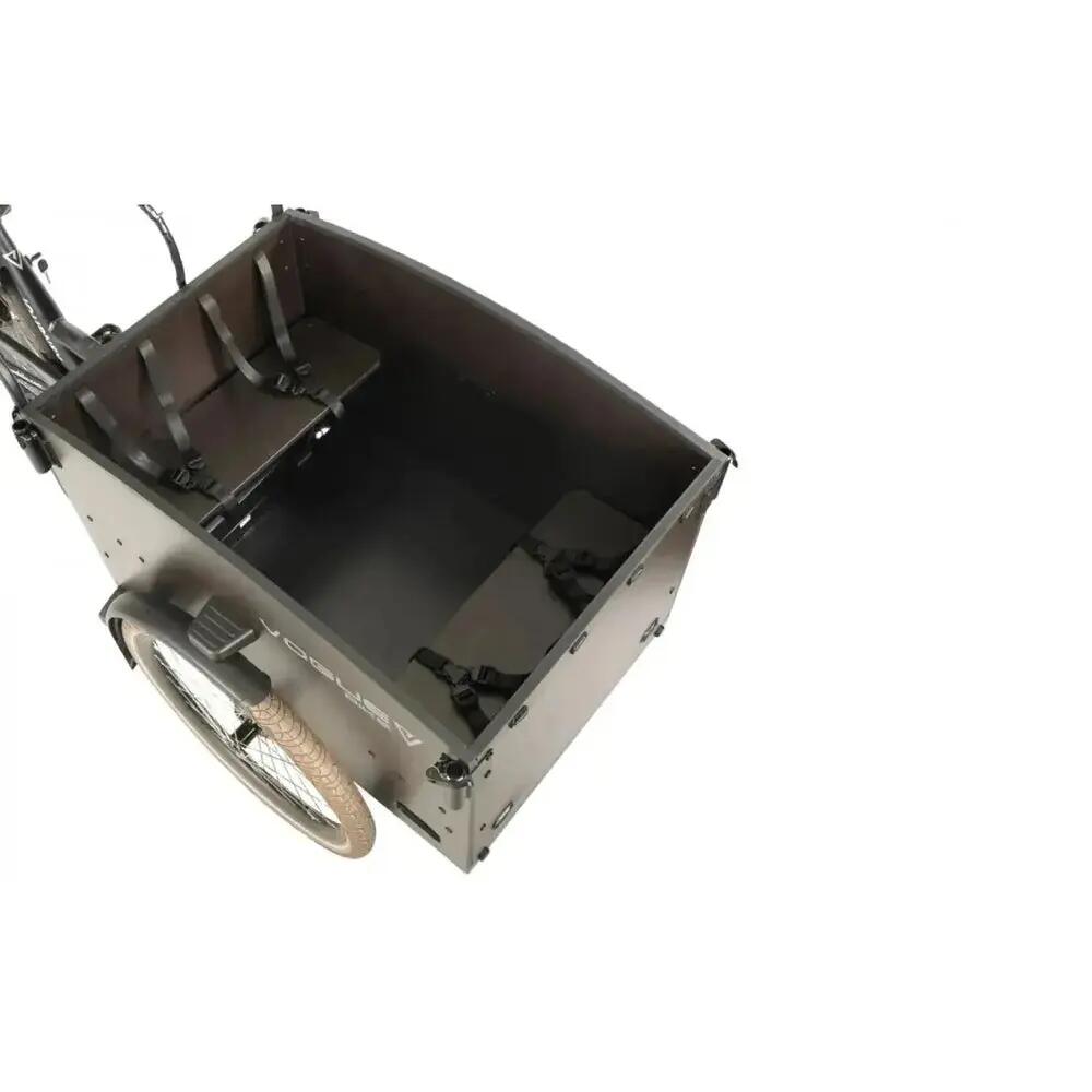 Journey Plus - Elektrische bakfiets - 250W - middenmotor - Mat zwart/bruin 3/4