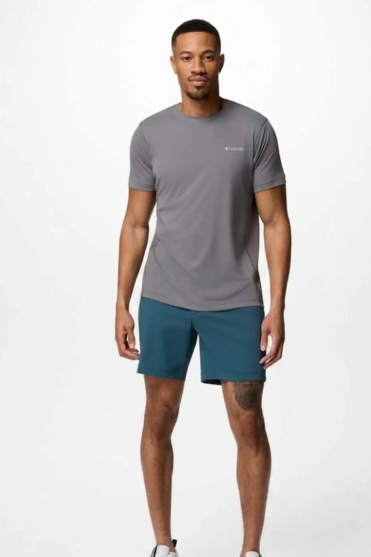 T-shirt Columbia Modèle Rules Light Ss Crew Couleur Gris 4/5