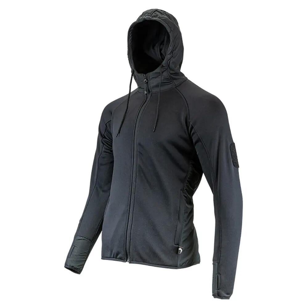 Felpa Con Cappuccio E Zip Intera Tempesta Pile Uomo Viper Nero 3/4