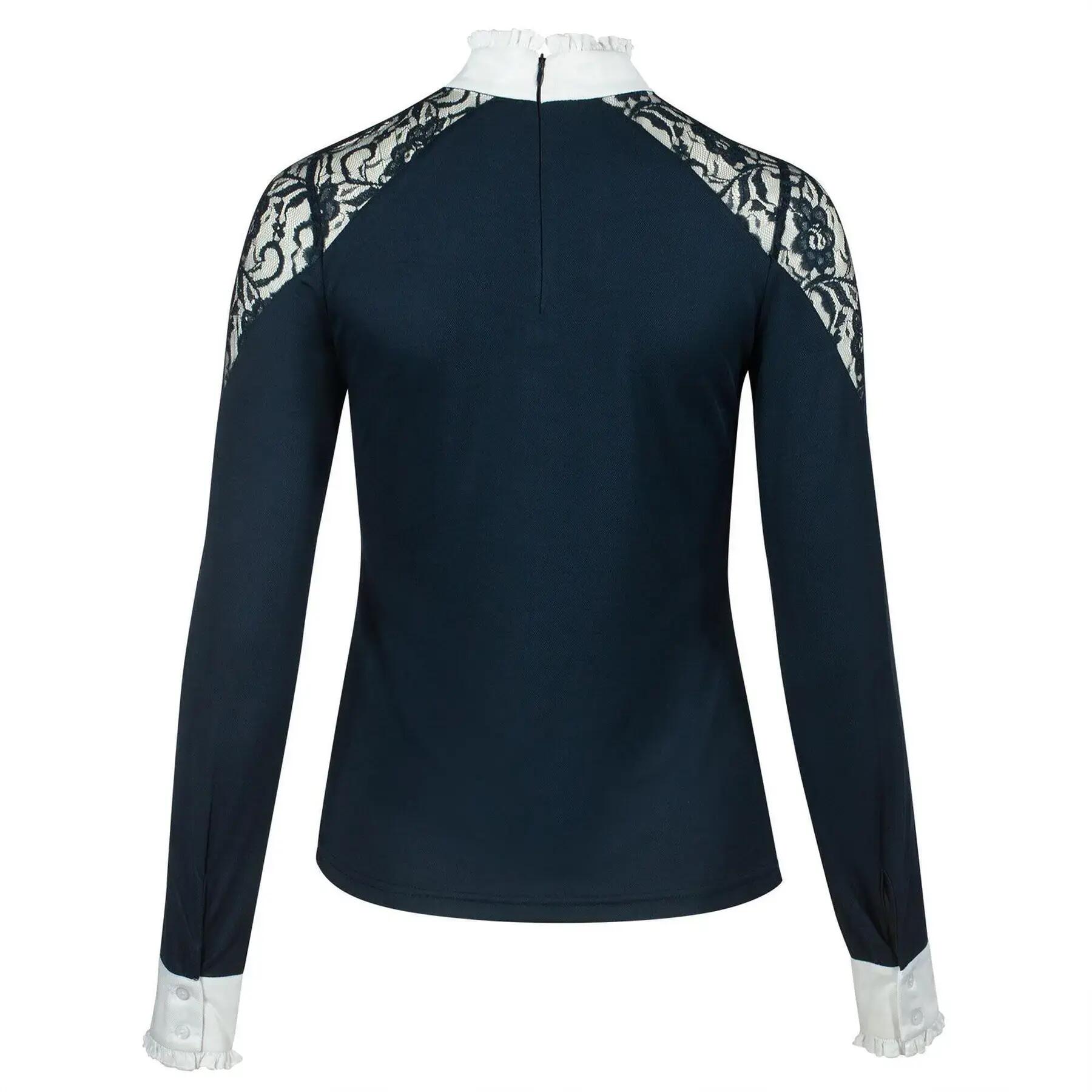 Reitturnier-Polo Damen aus Spitze mit langen Ärmeln Horze Sylvie 5/5