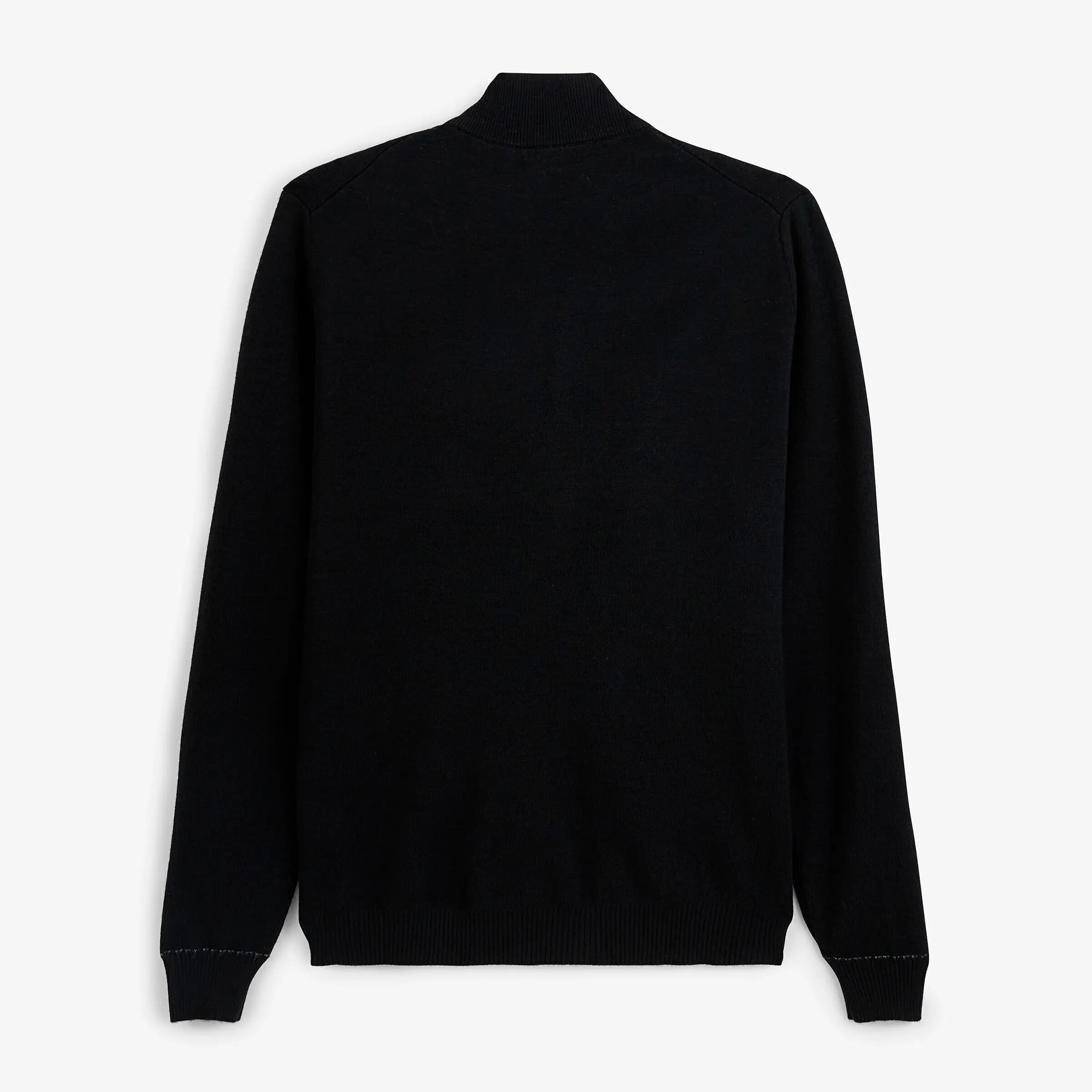 Gilet laine mérinos full zip noir Malone 3/6