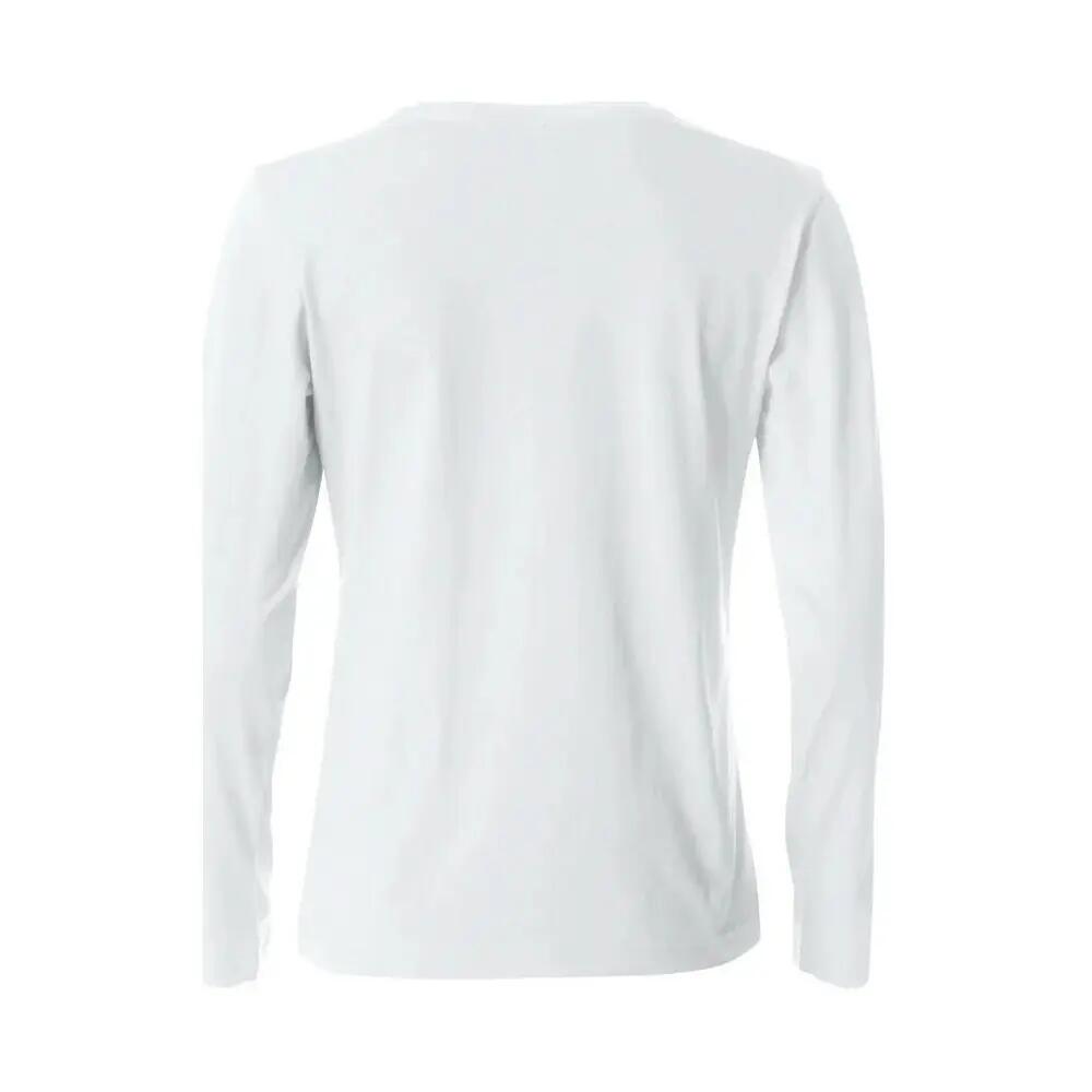Tshirt Manches Longues BASIC Femme (Blanc) 2/4