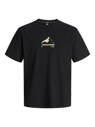Homme Ski T-shirt Coton Bio et Col Rond Tignes B-36 3 Black-Bright Whi-Dove
