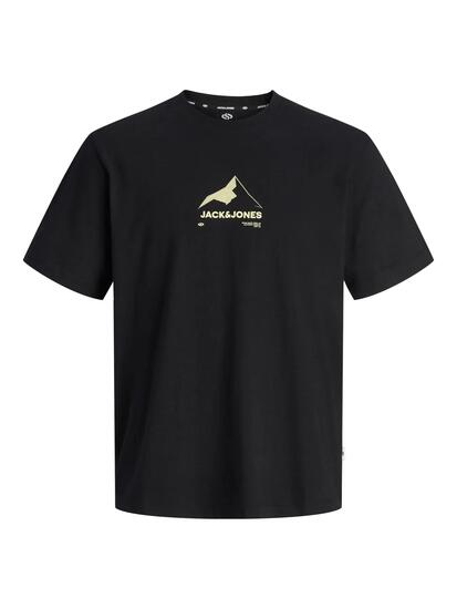 Homme Ski T-shirt Coton Bio et Col Rond Tignes B-36 3 Black-Bright Whi-Dove