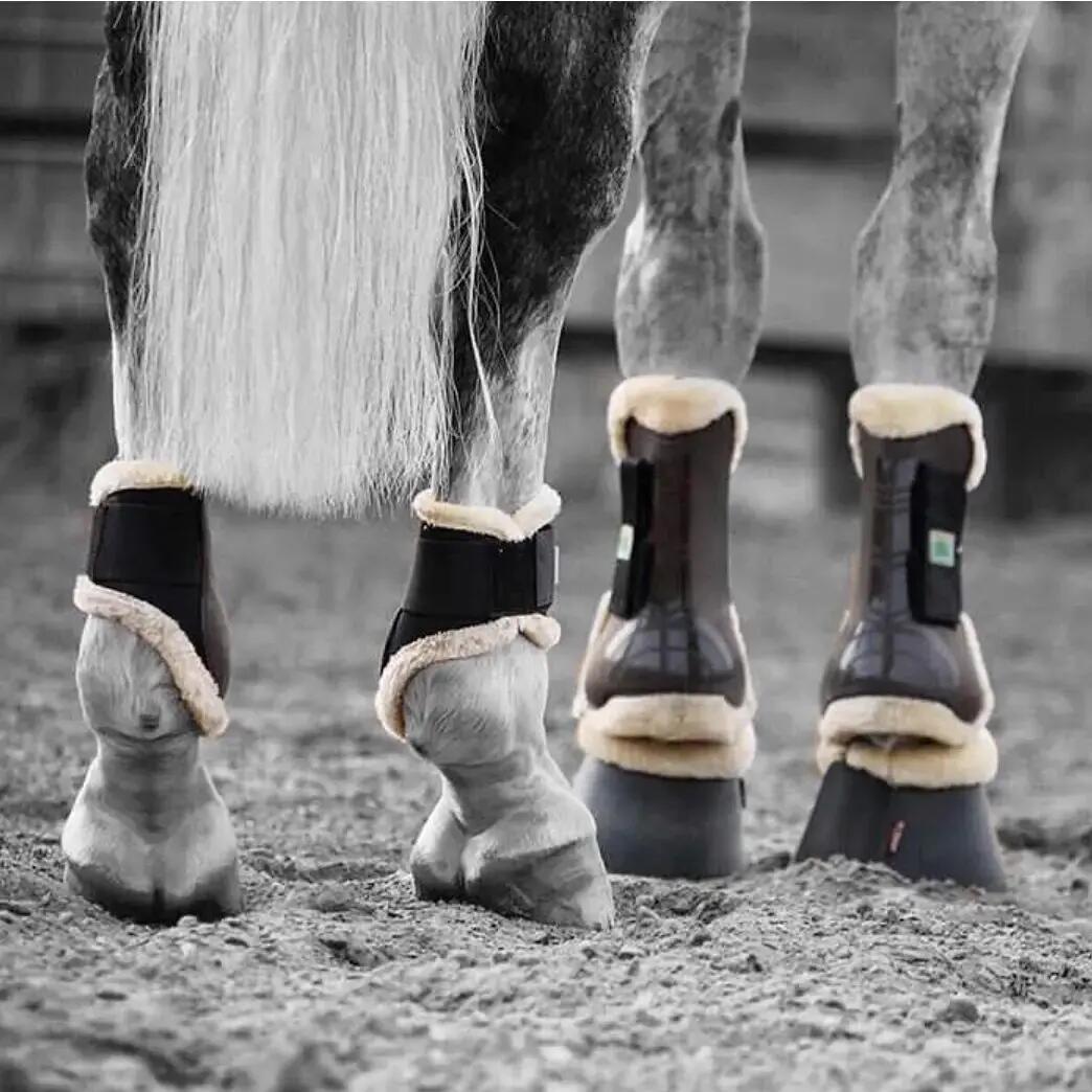 Protège-boulets pour cheval vec bordure en fausse fourrure synthétique USG 2/2