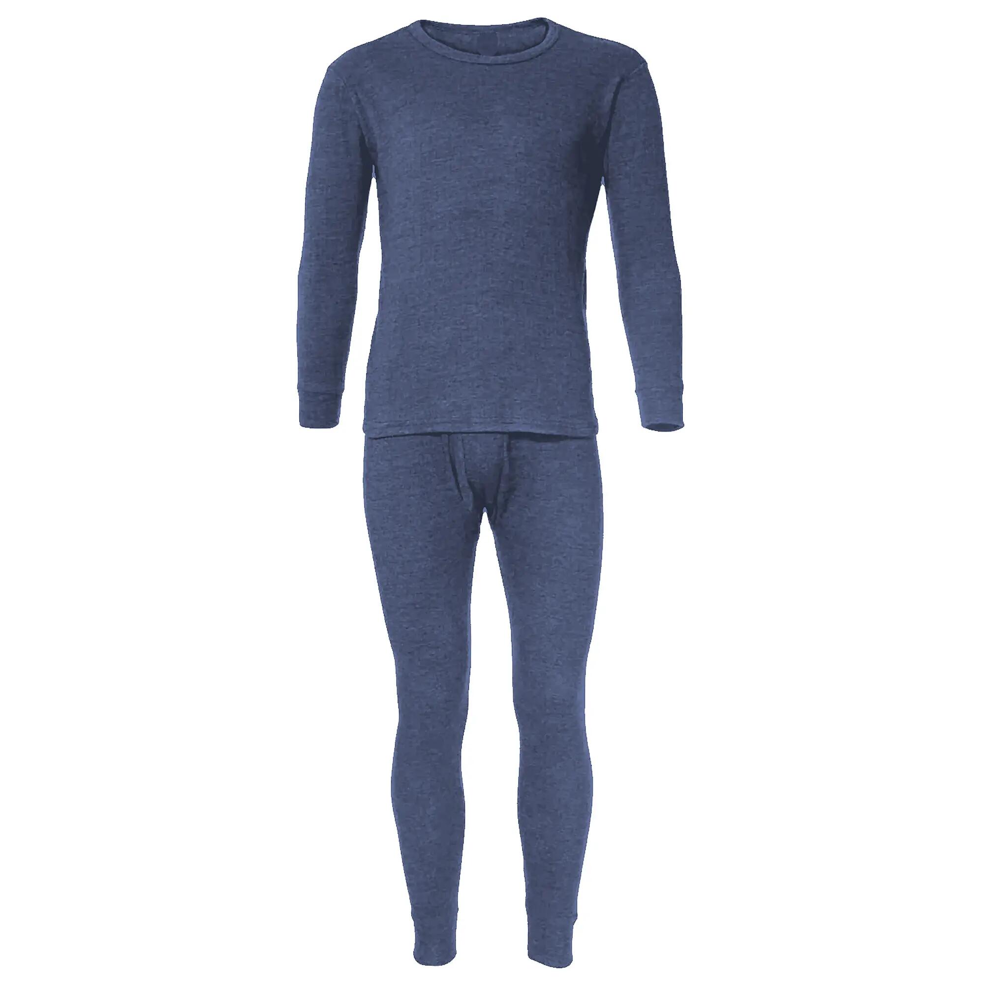Herren Skiunterwäsche Set Unterhemd und lange Unterhose Innenfleece Rippstrick 3/5