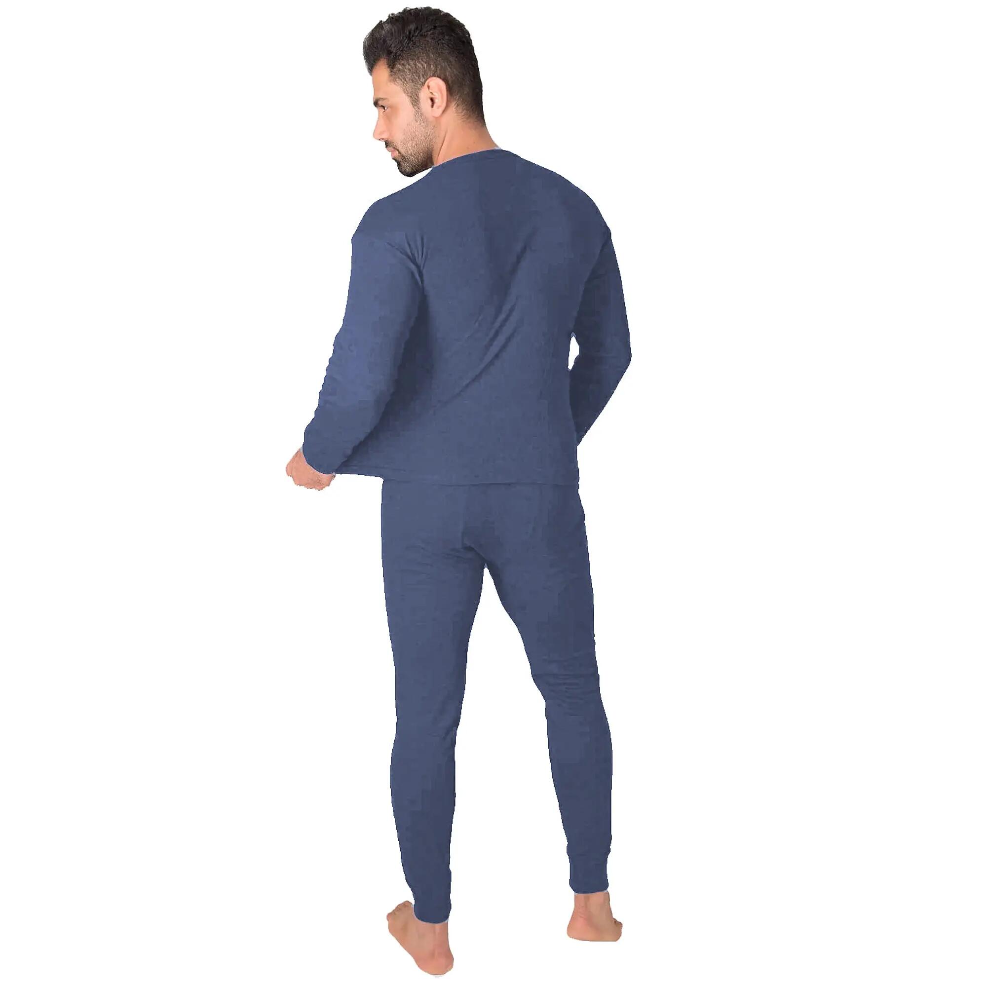 Herren Skiunterwäsche Set Unterhemd und lange Unterhose Innenfleece Rippstrick 2/5