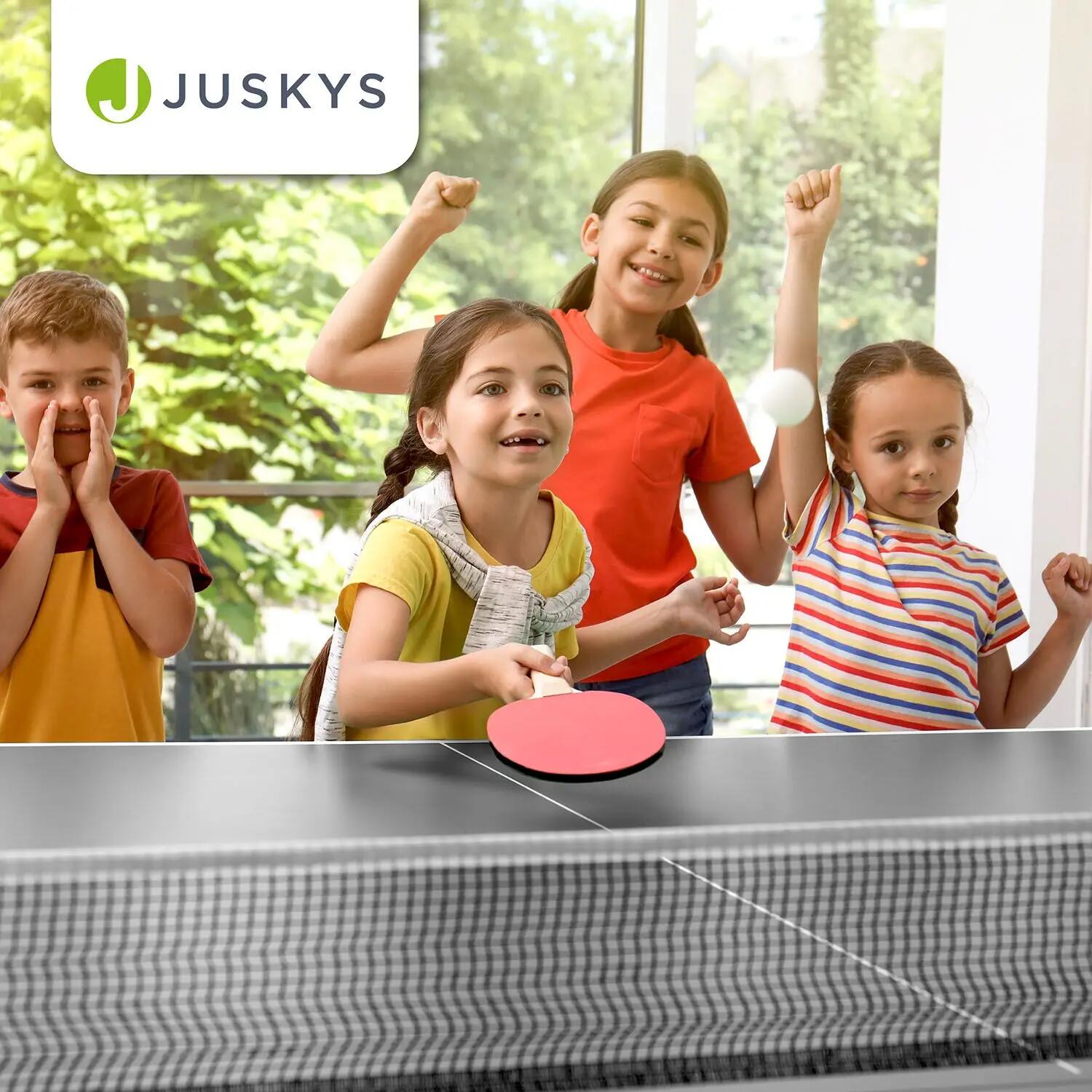 JUSKYS Mini Tischtennisplatte Flexi mit Zubehör & klappbar 7/7