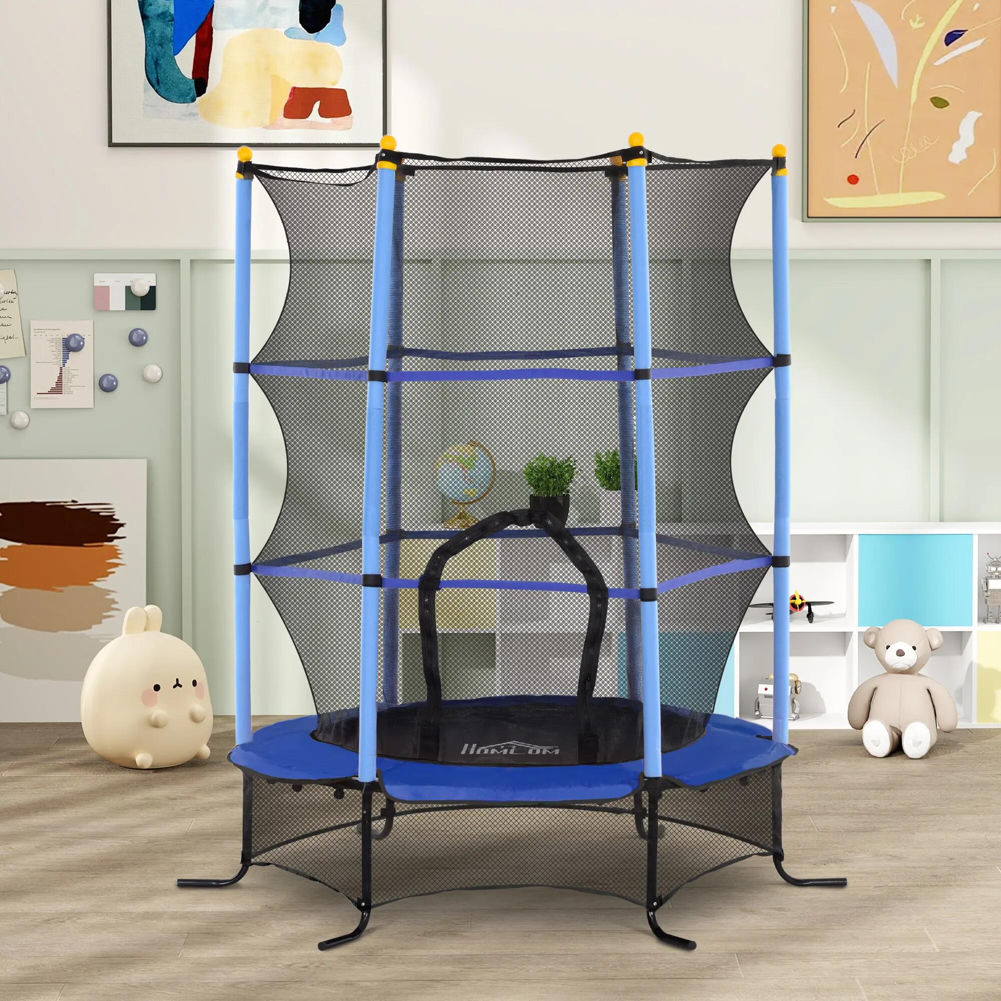 Trampoline enfant Ø1,63 x 1,9H m filet de sécurité couvre-ressorts 2/5