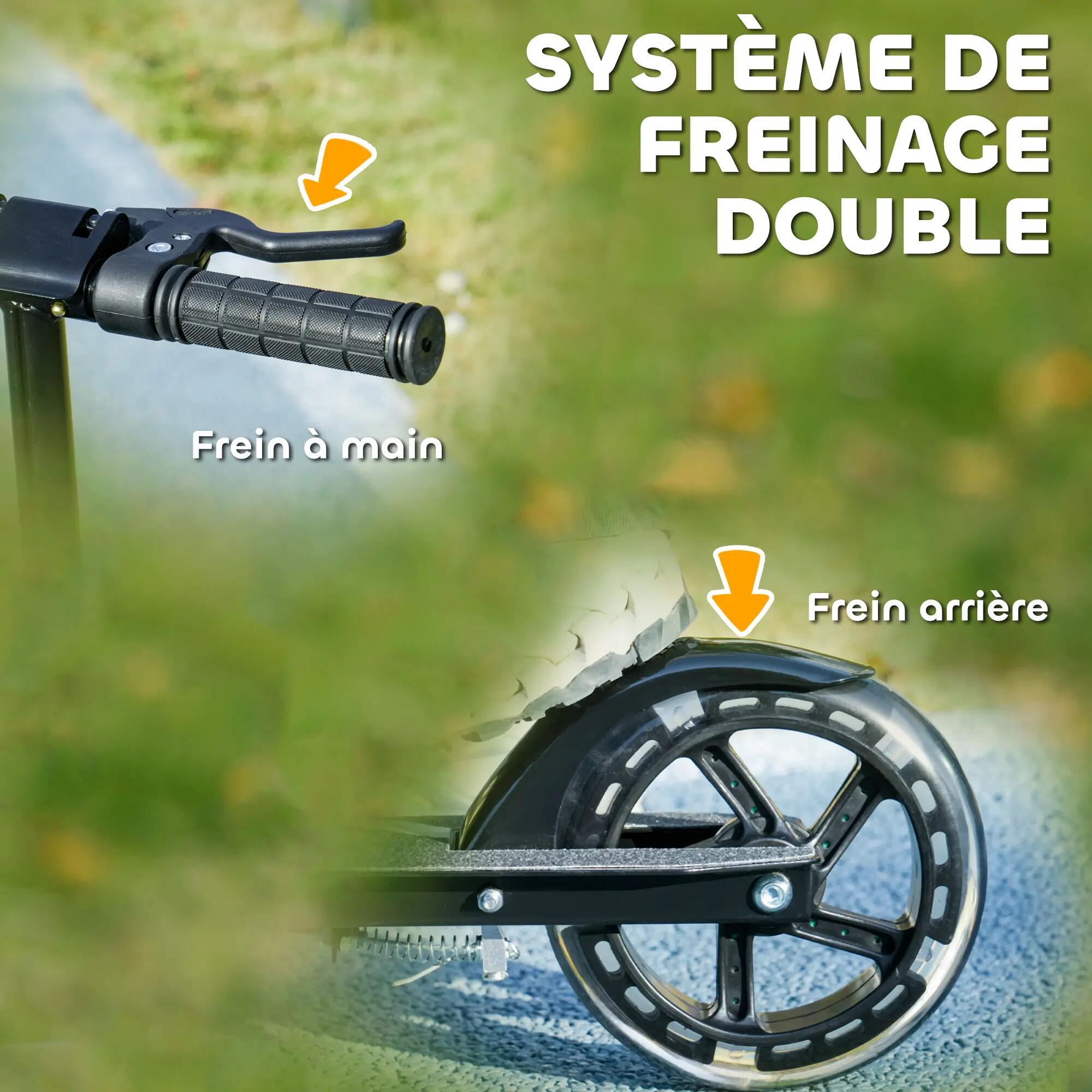Trottinette pliable réglable enfant roues lumineuses LED métal 5/5