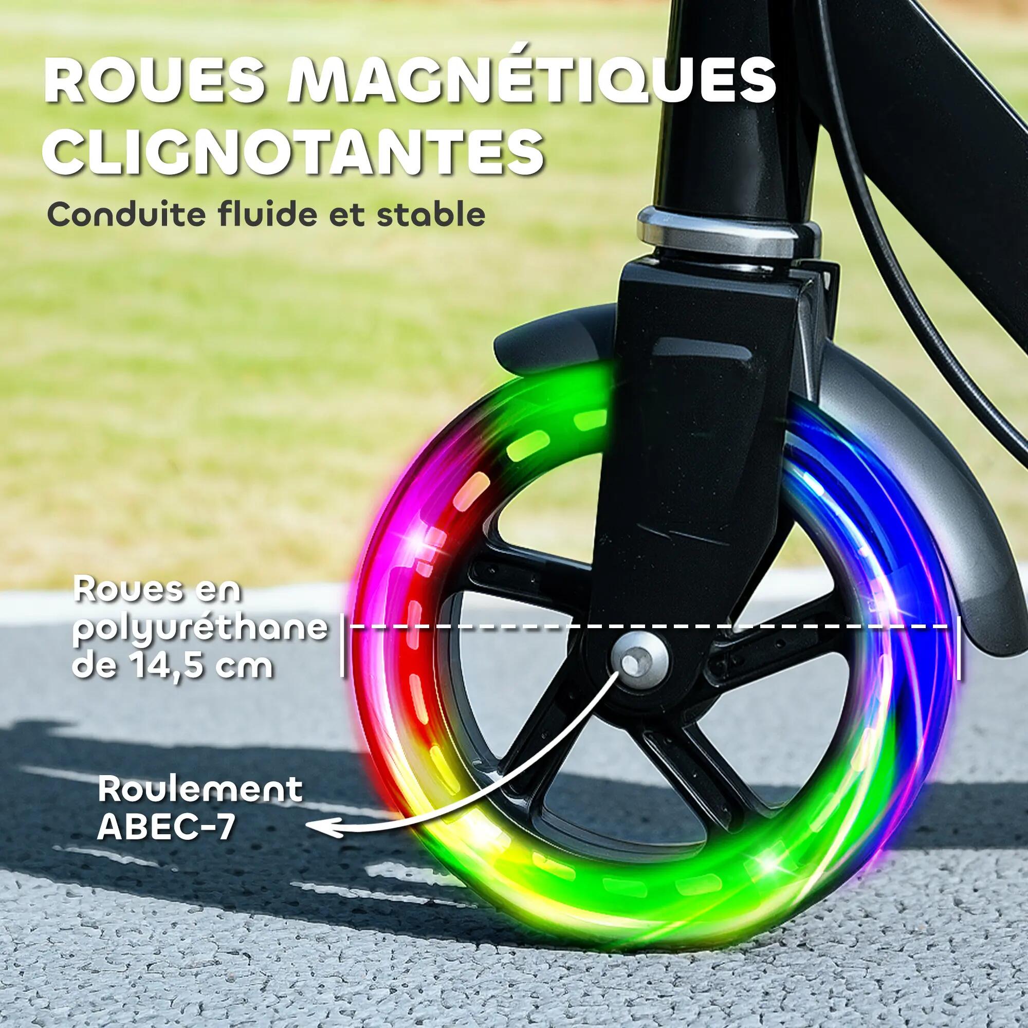 Trottinette pliable réglable enfant roues lumineuses LED métal 4/5