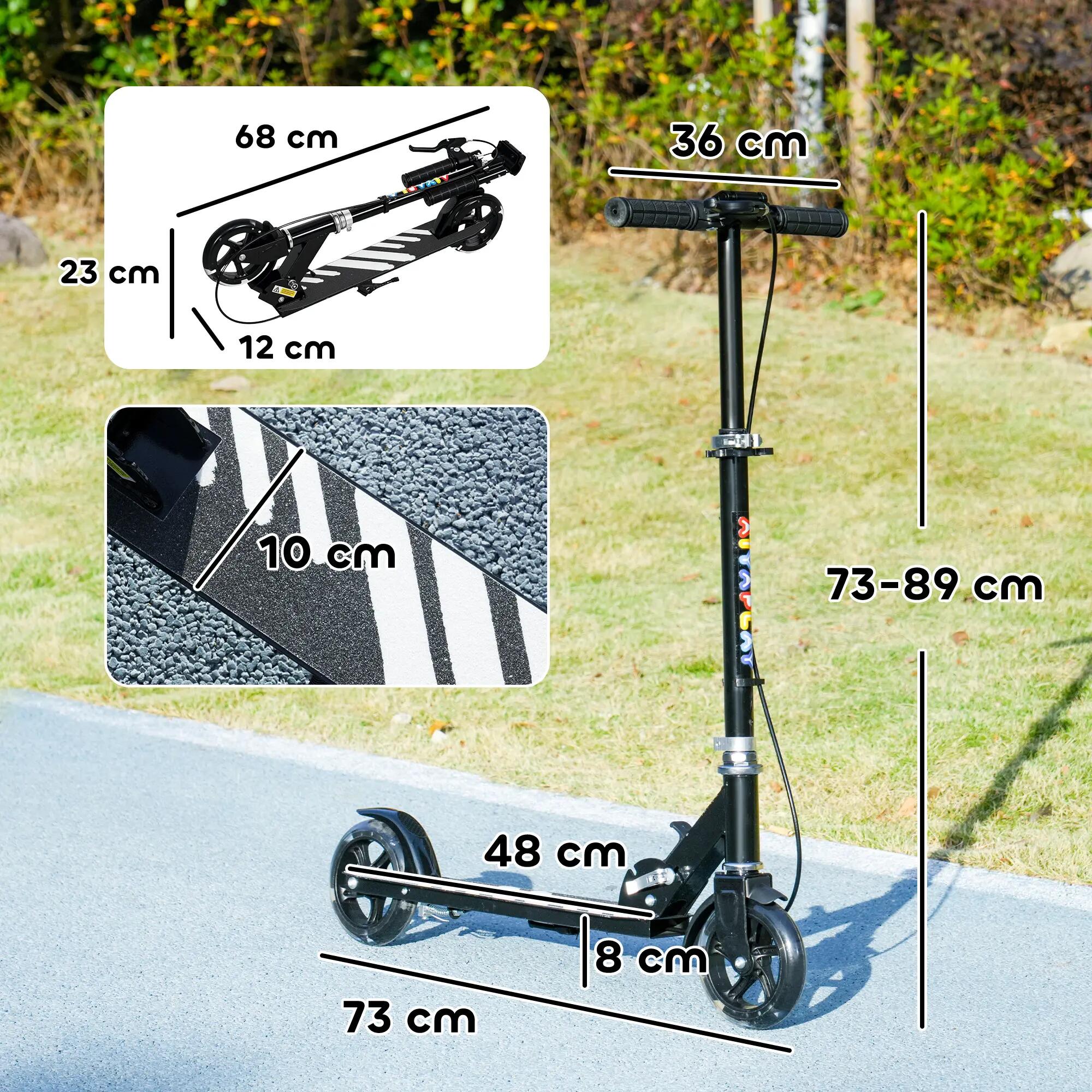 Trottinette pliable réglable enfant roues lumineuses LED métal 3/5