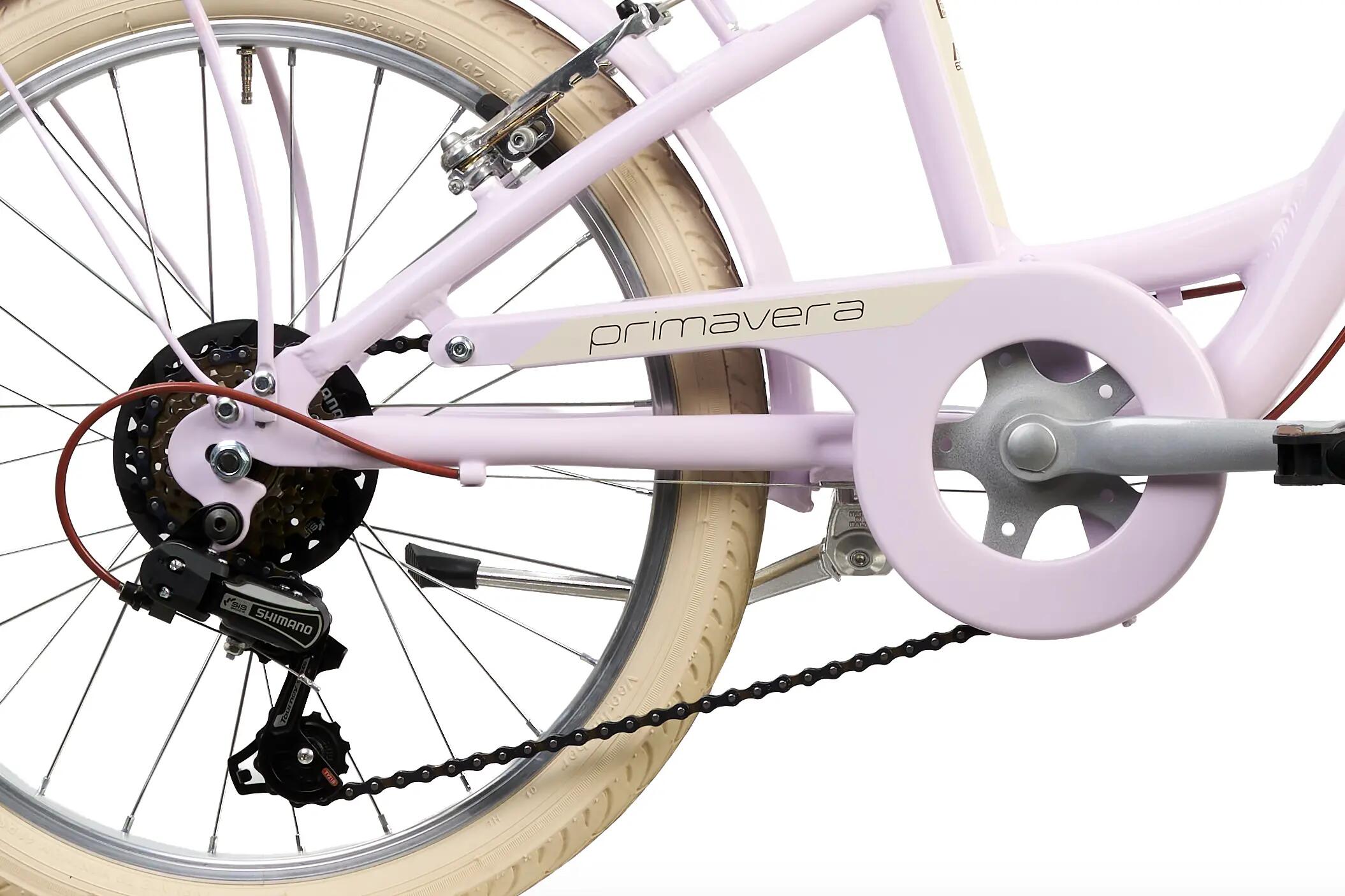 Rower Dziecięcy PRIMAVERA 20" Aluminiowa Rama 6 Biegów Shimano Koszyk Lawendowy 4/6