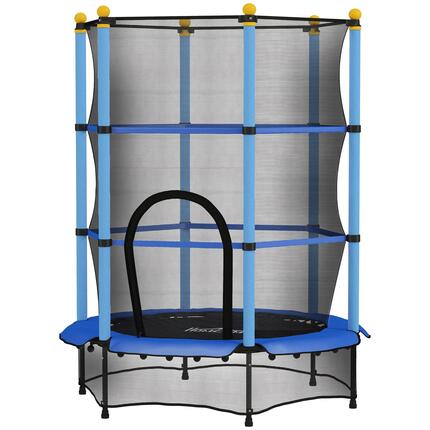 Trampoline enfant Ø1,4 x 1,9H m filet de sécurité couvre-ressorts
