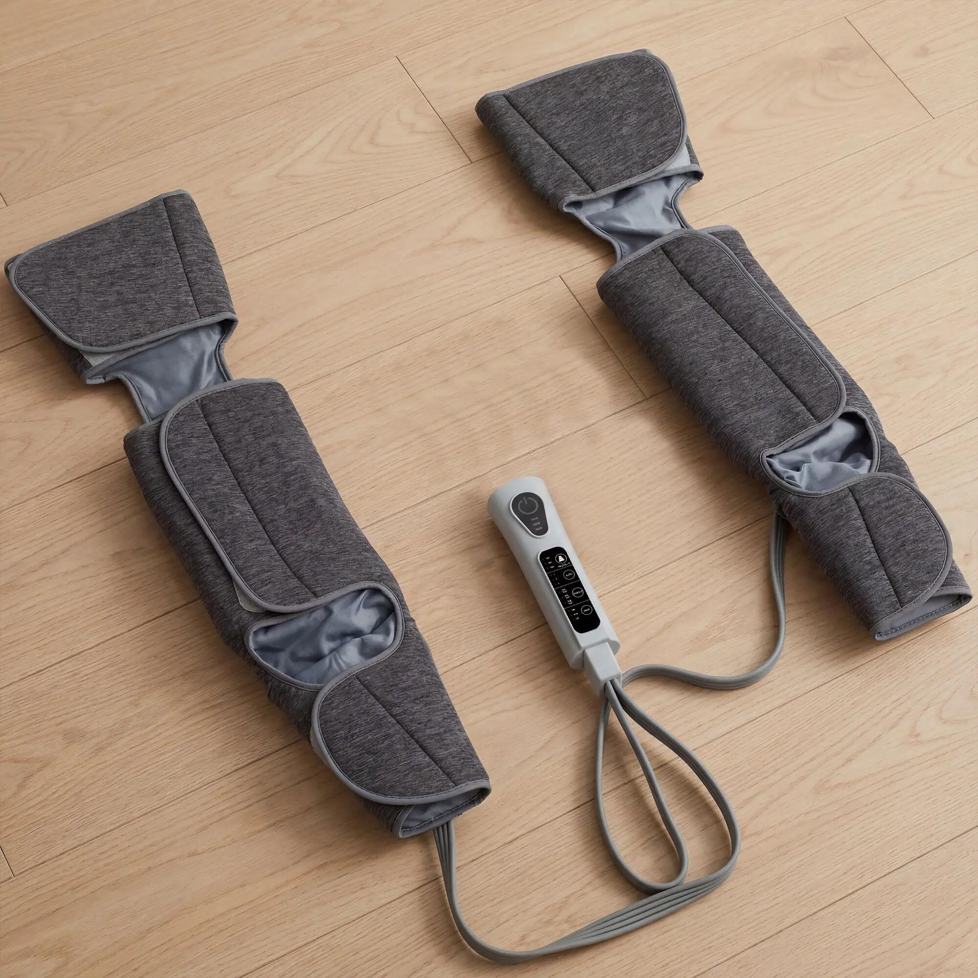 Masseur de jambes chauffant - appareil massage jambes - 3 modes - tissu gris 3/5