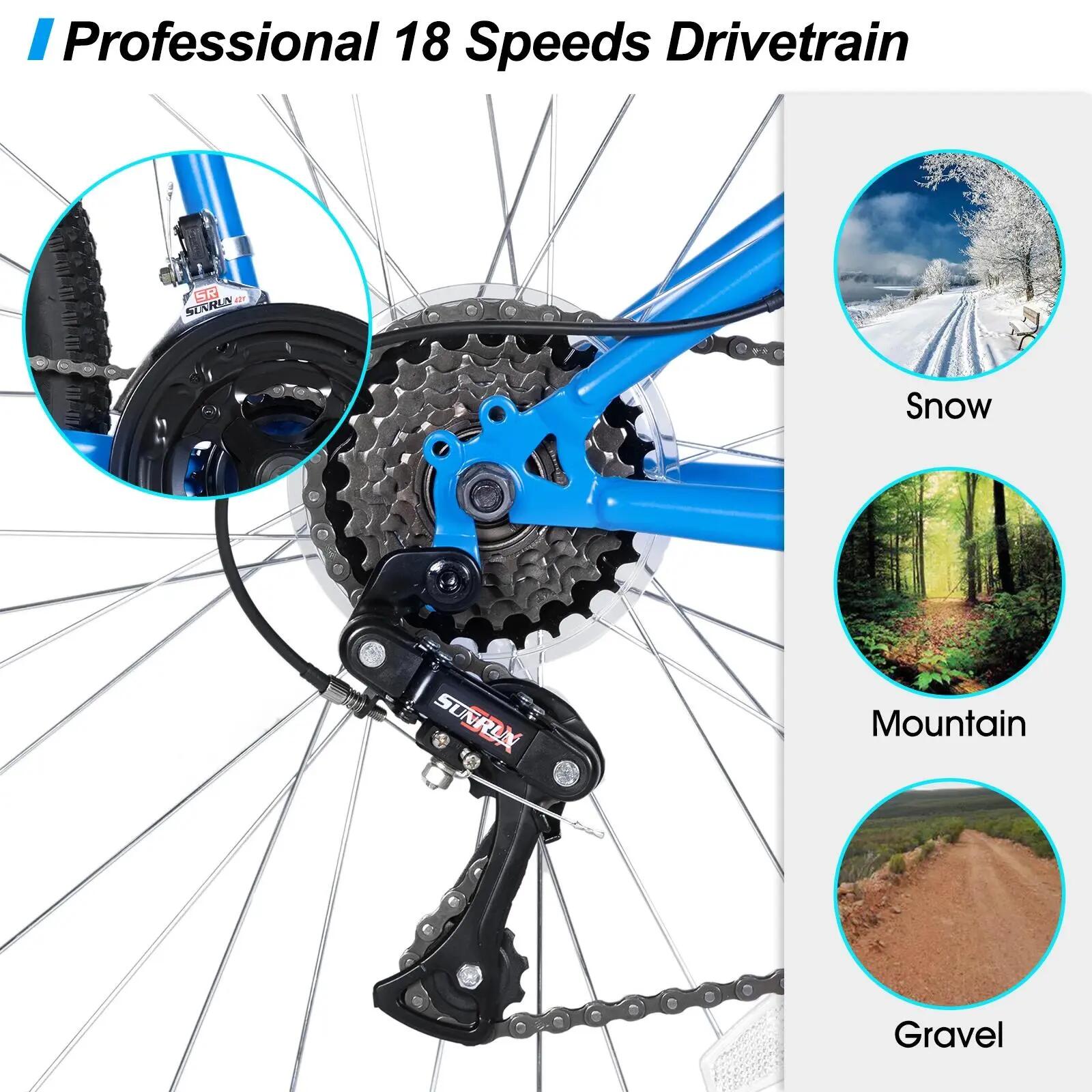 Dames Heren Mountainbike 26/27,5/29 inch 18V V-Brakes Verende Vork 5/6