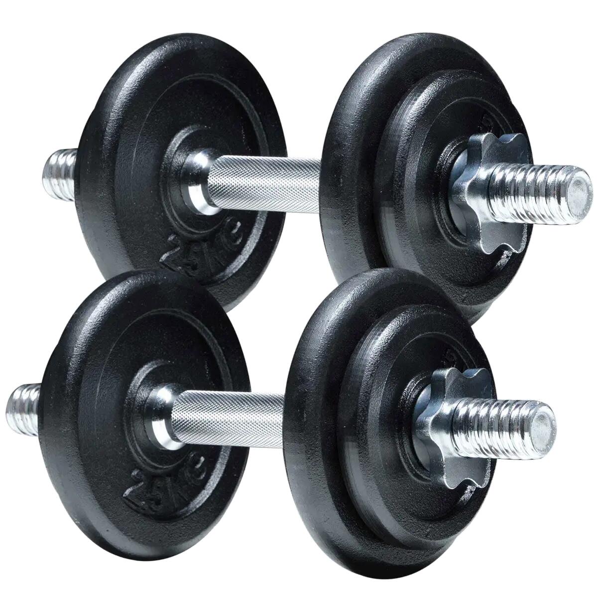 Fit'n Shape Manubri regolabili 20kg, piastre di ferro 1/1