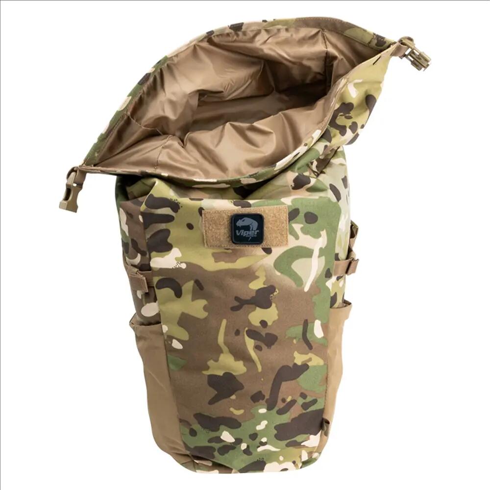 Tactical Roll Top 25L Backpack (Brown/Green) 5/5