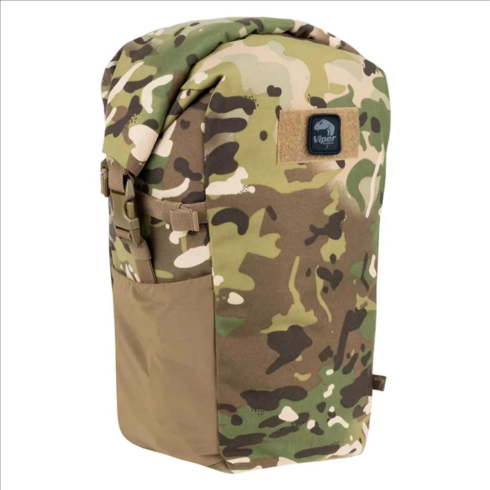 Tactical Roll Top 25L Backpack (Brown/Green) 4/5