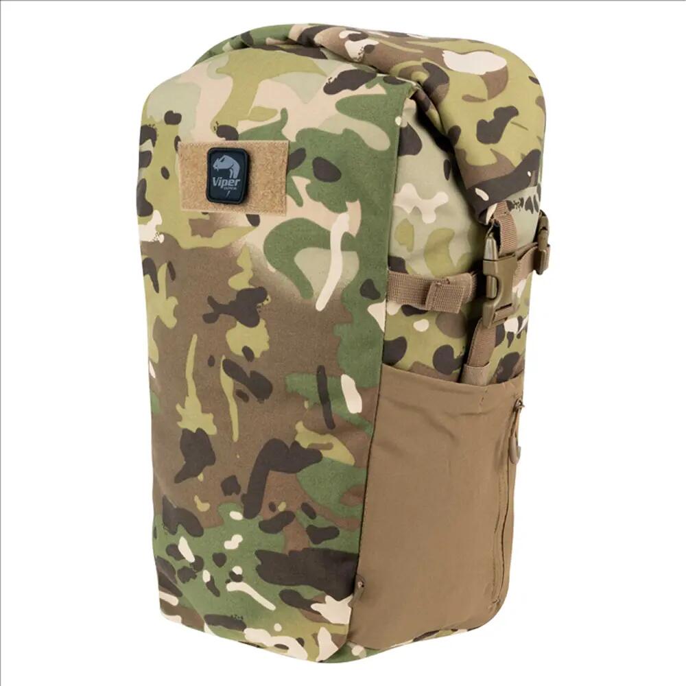 Tactical Roll Top 25L Backpack (Brown/Green) 3/5