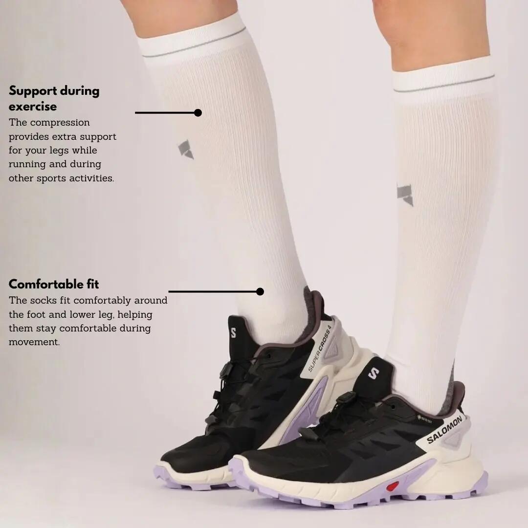 Compressie sportsokken Unisex Multi Wit Hardloopsokken 8/9