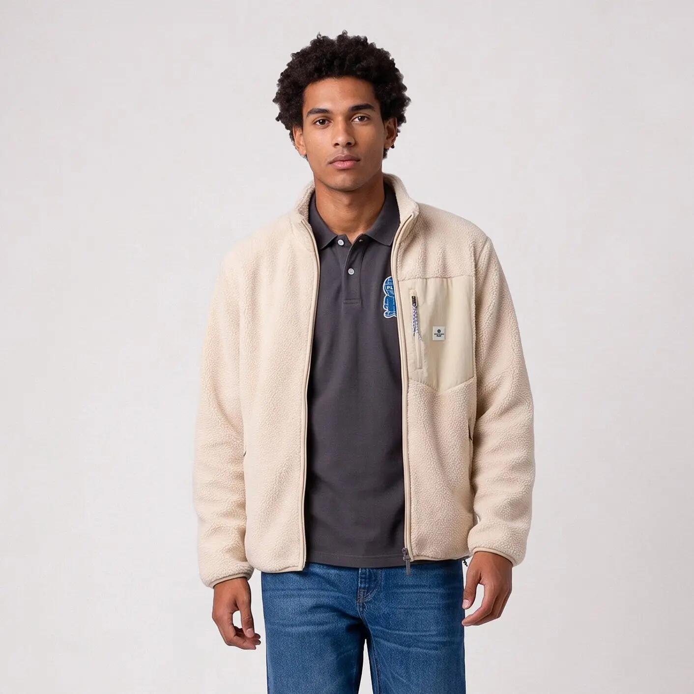 Ivoorwitte Toronto sherpa fleecejas 2/6