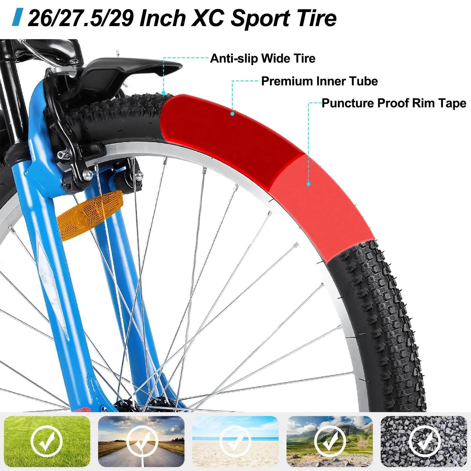 Unisex Mountainbike 26/27.5/29 Zoll V-Brake 18 Gänge 3/6