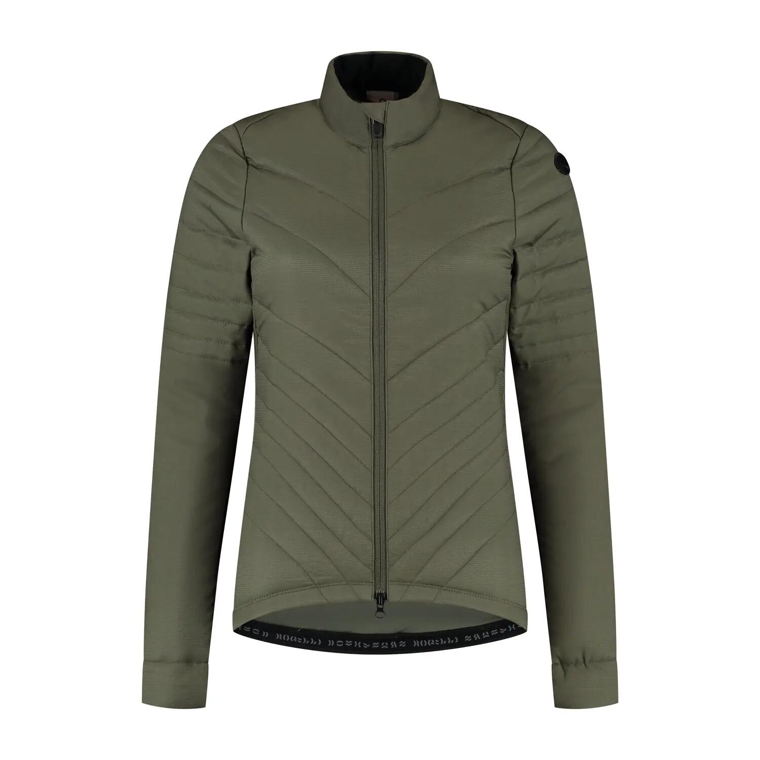Giacca Invernale Imbottita Ciclismo Donna Element Verde Militare 2/8
