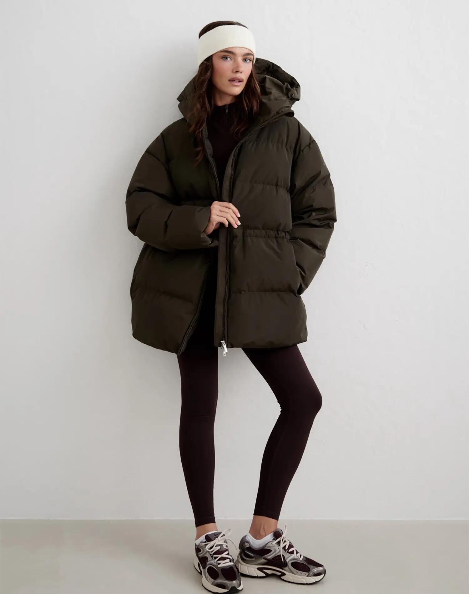 Femme Veste Doudoune Garnie de Duvet à Capuche Moment Lierre Foncé 7/7