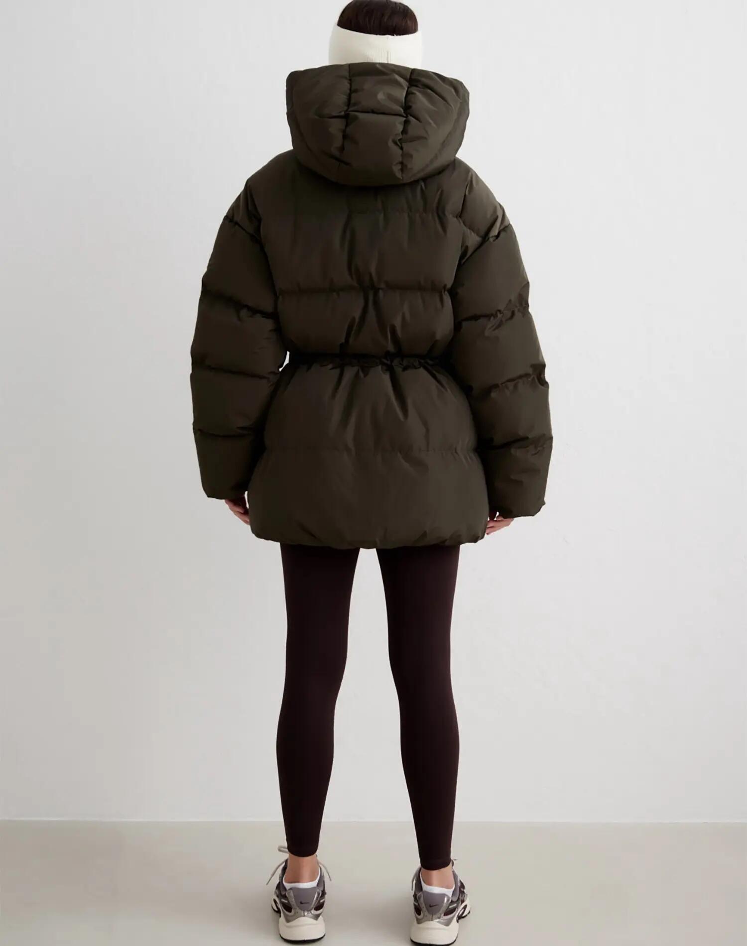 Femme Veste Doudoune Garnie de Duvet à Capuche Moment Lierre Foncé 5/7
