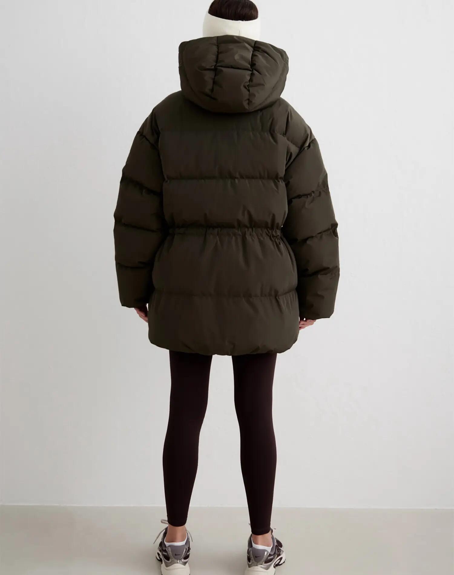 Femme Veste Doudoune Garnie de Duvet à Capuche Moment Lierre Foncé 4/7